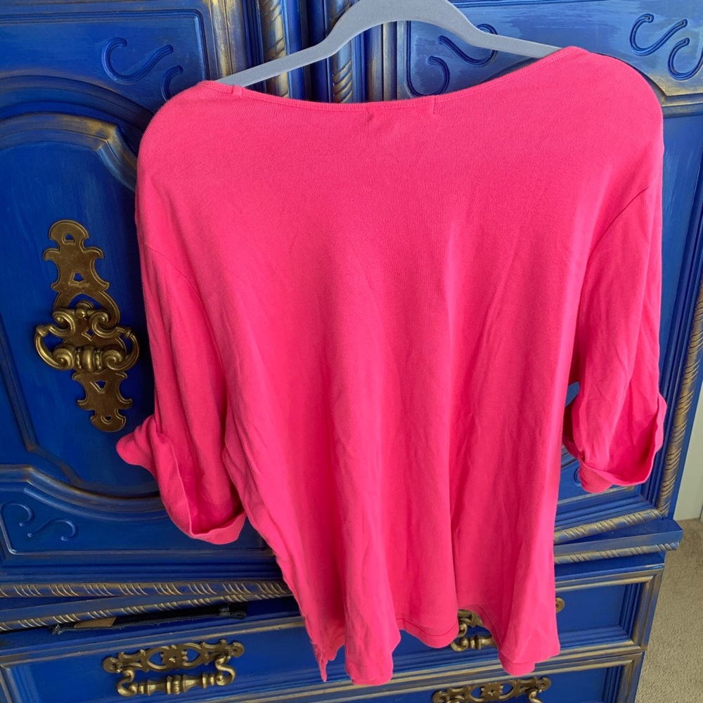 Lauren Ralph Lauren Sz 3X Blouse Top Gold Buttons - Picture 3 of 3